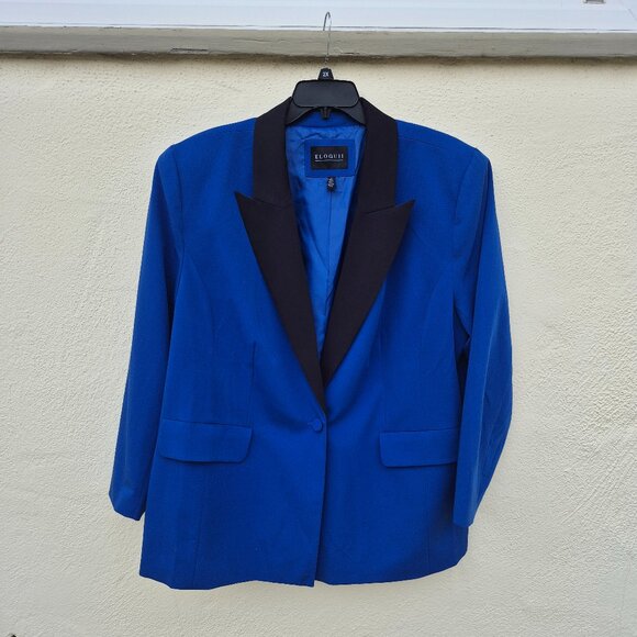 NWT Eloquii Cobalt Blue Tuxedo Blazer Size 22 - Picture 1 of 14